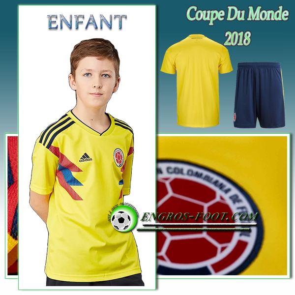 Engros-foot: Jeu Maillot Equipe de Colombie Enfant Domicile 2018 2019 Thailande