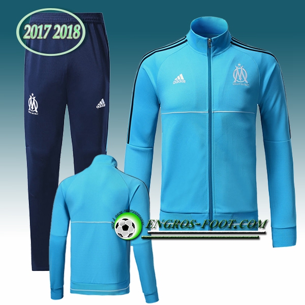 Engros-foot: Survetement Foot - Veste Marseille OM Bleu Ensemble 2017-2018 Thailande