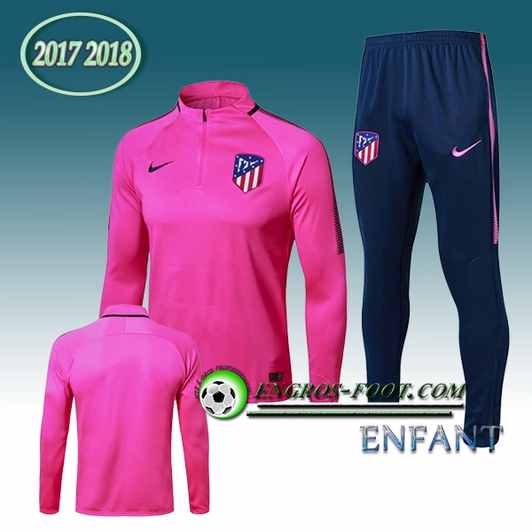 Engros-foot: Ensemble Survetement Foot Atletico Madrid Enfant Rose 2017-2018 Thailande