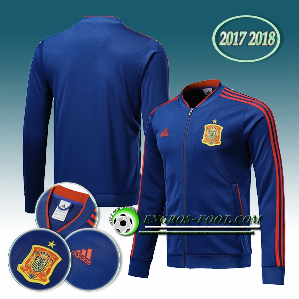 Engros-foot: Veste Foot Espagne Bleu 2017-2018 Thailande