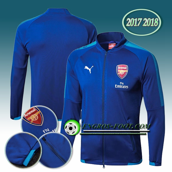 Engros-foot: Veste Foot Arsenal Bleu 2017-2018 Thailande