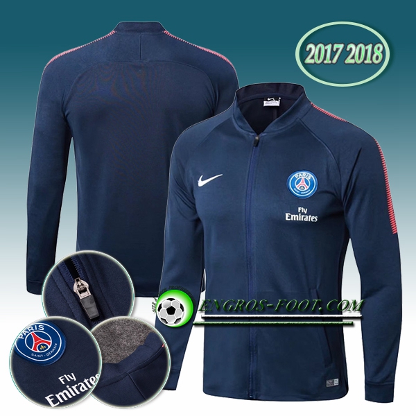 Engros-foot: Veste Foot PSG Bleu Marine 2017-2018 Thailande