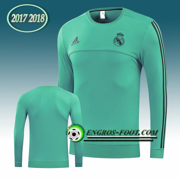 Engros-foot: Sweatshirt Training Real Madrid Vert 2017-2018 Thailande