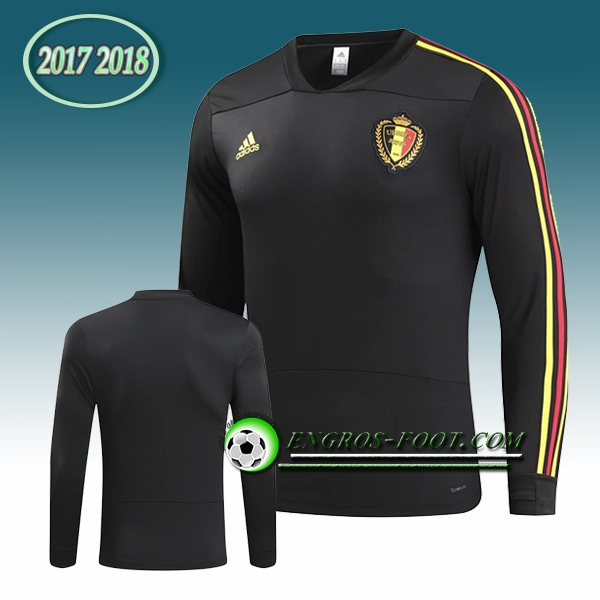 Engros-foot: Sweatshirt Training Belgique Noir 2017-2018 Thailande