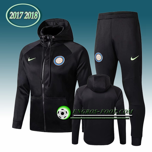 Engros-foot: Sweat a Capuche Survetement Foot Inter Milan Noir 2017-2018 Thailande