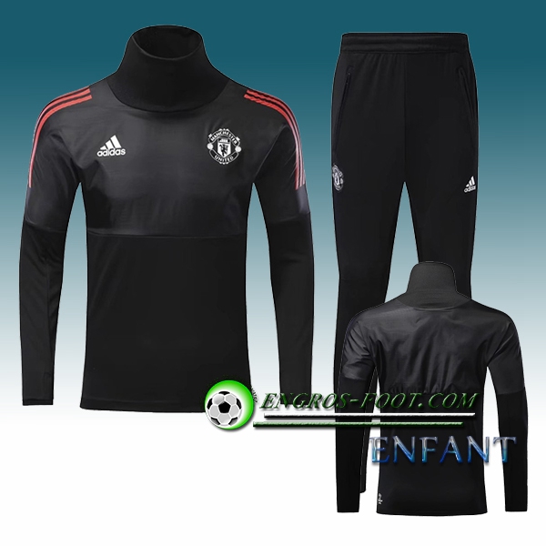 Engros-foot: Ensemble Survetement Foot Manchester United Enfant Noir 2017-2018 Thailande