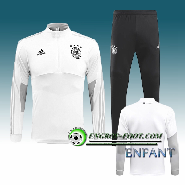 Engros-foot: Ensemble Survetement Foot Allemagne Enfant Blanc 2018-2019 Thailande