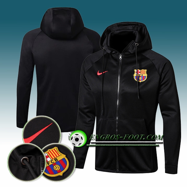 Engros-foot: Capuche Veste Foot FC Barcelone Noir 2017-2018 Thailande