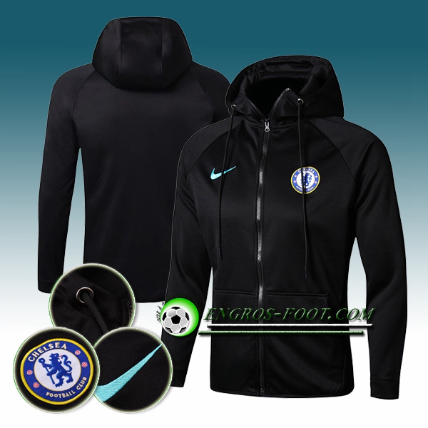 Engros-foot: Capuche Veste Foot FC Chelsea Noir 2017-2018 Thailande