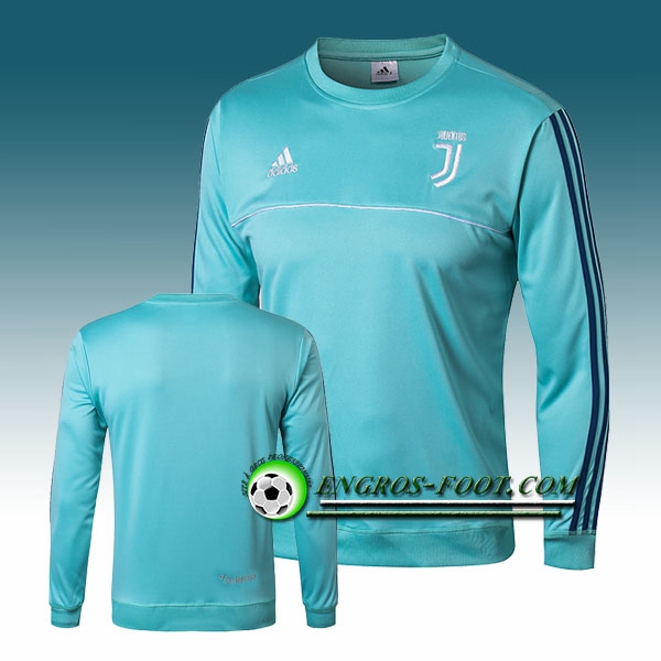 Engros-foot: Sweatshirt Training Juventus Bleu Clair Col Rond 2017-2018 Thailande