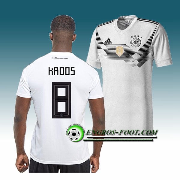 Engros-foot: Jeu Maillot Equipe de Allemagne KROOS 8 Domicile 2018 2019 Blanc Thailande