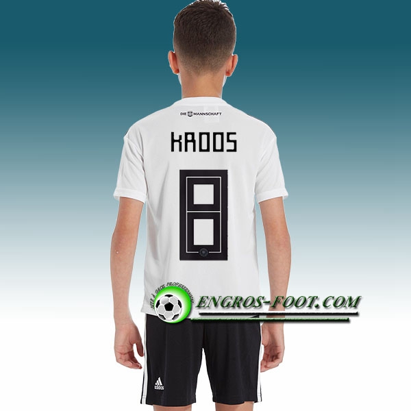 Engros-foot: Jeu Maillot Equipe de Allemagne Enfant KROOS 8 Domicile 2018 2019 Bleu Blanc Thailande