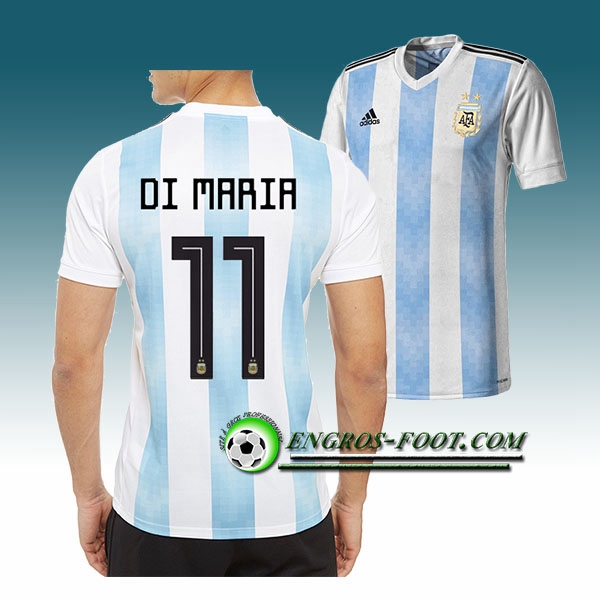 Engros-foot: Jeu Maillot Equipe de Argentine Di Maria 11 Domicile 2018 2019 Bleu Blanc Thailande