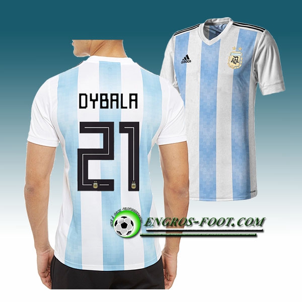 Engros-foot: Jeu Maillot Equipe de Argentine DYBALA 21 Domicile 2018 2019 Bleu Blanc Thailande