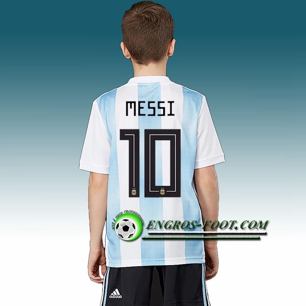 Engros-foot: Jeu Maillot Equipe de Argentine Enfant Messi 10 Domicile 2018 2019 Bleu Blanc Thailande