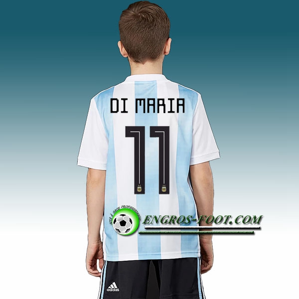 Engros-foot: Jeu Maillot Equipe de Argentine Enfant Di Maria 11 Domicile 2018 2019 Bleu Blanc Thailande