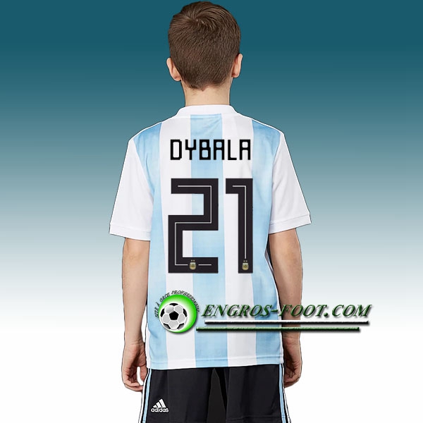 Engros-foot: Jeu Maillot Equipe de Argentine Enfant DYBALA 21 Domicile 2018 2019 Bleu Blanc Thailande