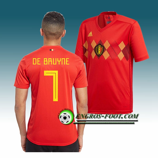 Engros-foot: Jeu Maillot Equipe de Belgique DE BRUYNE 7 Domicile 2018 2019 Rouge Thailande