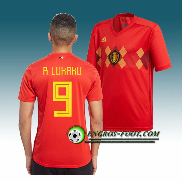 Engros-foot: Jeu Maillot Equipe de Belgique R. LUKAKU 9 Domicile 2018 2019 Rouge Thailande