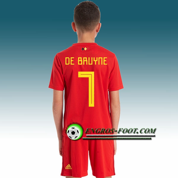 Engros-foot: Jeu Maillot Equipe de Belgique Enfant DE BRUYNE 7 Domicile 2018 2019 Rouge Thailande