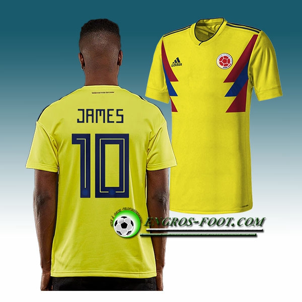 Engros-foot: Jeu Maillot Equipe de Colombie JAMES 10 Domicile 2018 2019 Jaune Thailande
