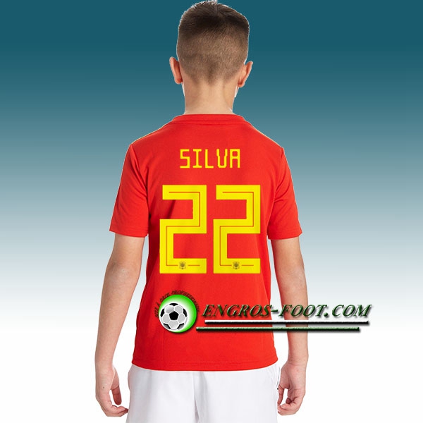 Engros-foot: Jeu Maillot Equipe de Espagne Enfant Isco 22 Domicile 2018 2019 Rouge Thailande