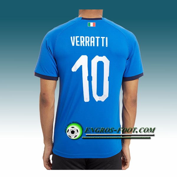 Engros-foot: Jeu Maillot Equipe de Italie VERRATI 10 Domicile 2018 2019 Bleu Thailande