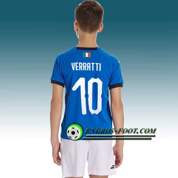 Engros-foot: Jeu Maillot Equipe de Italie Enfant VERRATI 10 Domicile 2018 2019 Bleu Thailande