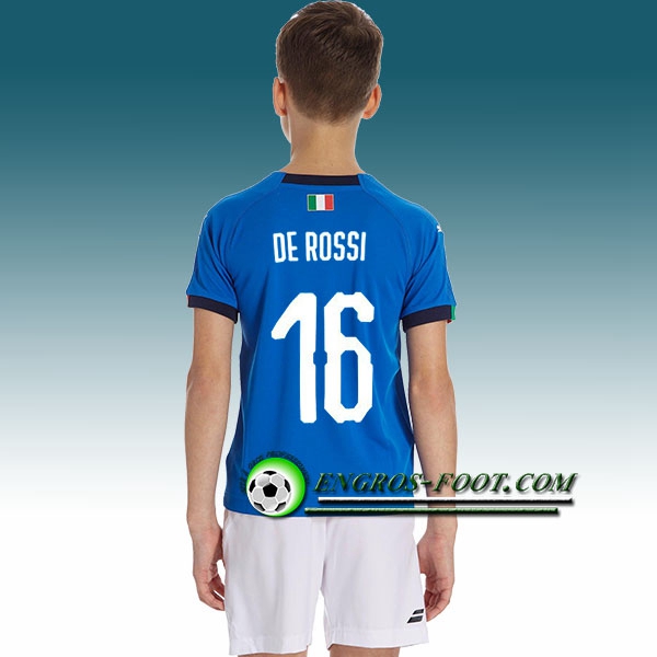 Engros-foot: Jeu Maillot Equipe de Italie Enfant DE ROSSI 16 Domicile 2018 2019 Bleu Thailande