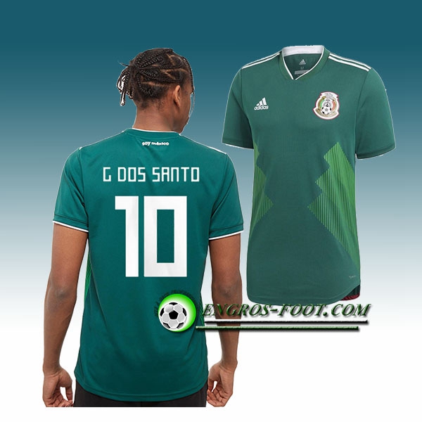 Engros-foot: Jeu Maillot Equipe de Mexique G. dos Santos 10 Domicile 2018 2019 Vert Thailande