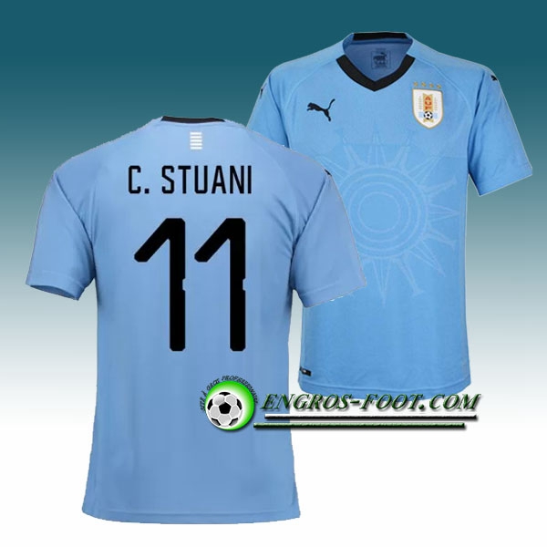 Engros-foot: Jeu Maillot Equipe de Uruguay C.Stuani 11 Domicile 2018 2019 Bleu Thailande