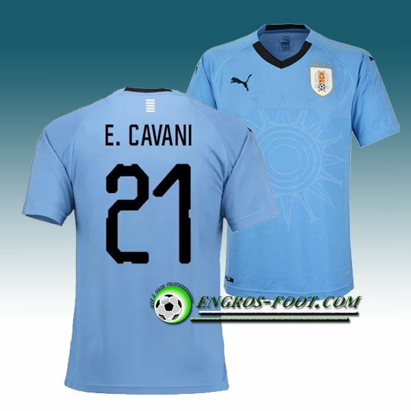 Engros-foot: Jeu Maillot Equipe de Uruguay E.Cavani 21 Domicile 2018 2019 Bleu Thailande