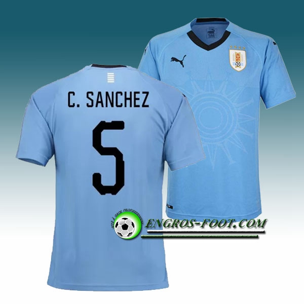 Engros-foot: Jeu Maillot Equipe de Uruguay C.Sánchez 5 Domicile 2018 2019 Bleu Thailande