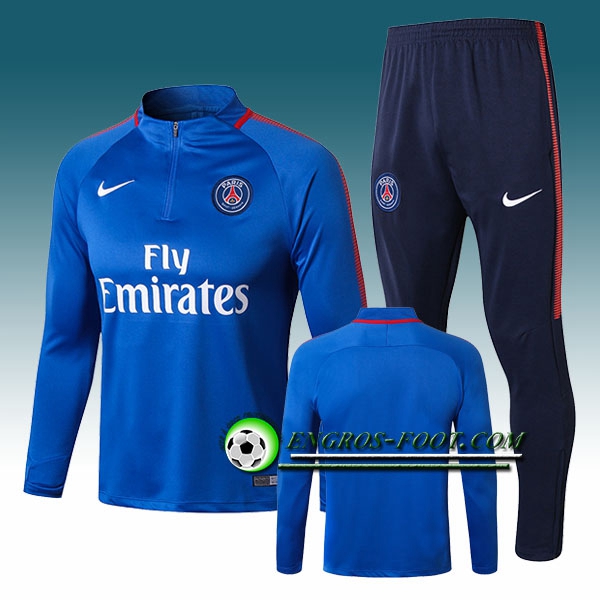 Engros-foot: Survetement Foot PSG Bleu Ensemble 2017-2018 Thailande