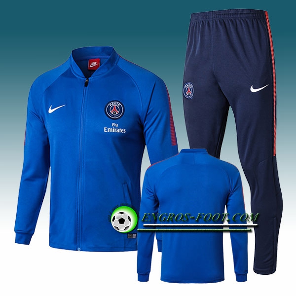 Engros-foot: Survetement Foot - Veste PSG Bleu Ensemble 2017-2018 Thailande