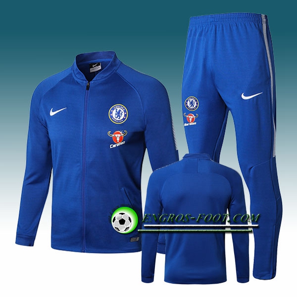 Engros-foot: Survetement Foot - Veste FC Chelsea Bleu Ensemble 2017-2018 Thailande