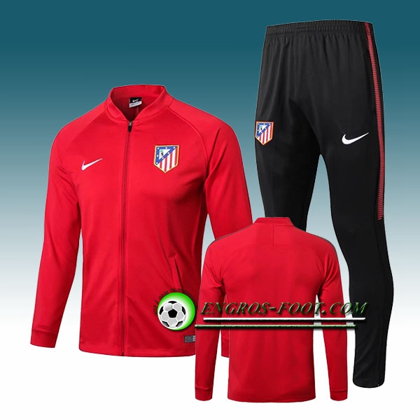 Engros-foot: Survetement Foot - Veste Atletico Madrid Rouge Ensemble 2017-2018 Thailande