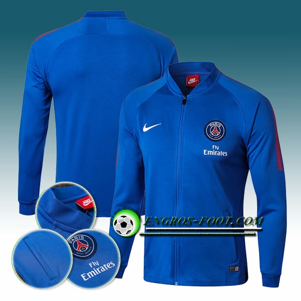 Engros-foot: Veste Foot PSG Bleu Ensemble 2017-2018 Thailande