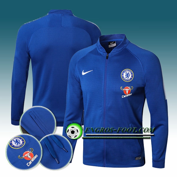 Engros-foot: Veste Foot FC Chelsea Bleu Ensemble 2017-2018 Thailande