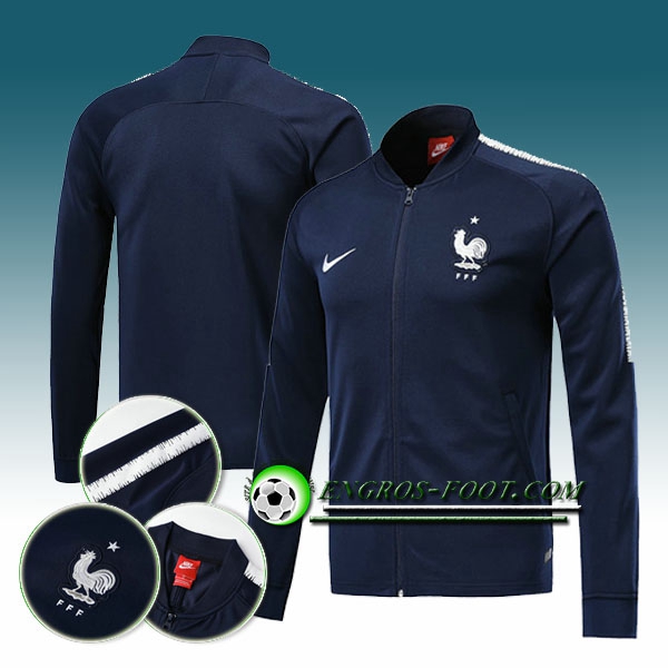 Engros-foot: Veste Foot France Bleu Marine 2017-2018 Thailande