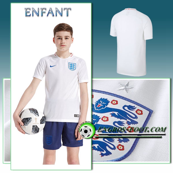 Engros-foot: Jeu Maillot Foot Angleterre Enfant Domicile 2018/2019 Blanc Thailande