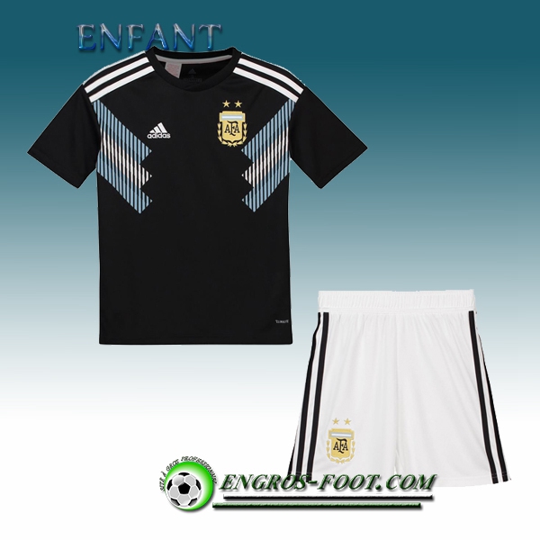 Engros-foot: Jeu Maillot Foot Argentine Enfant Exterieur 2018/2019 Noir Thailande