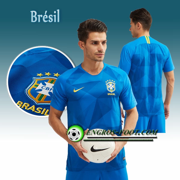 Engros-foot: Jeu Maillot Foot Brésil Exterieur 2018/2019 Bleu Thailande