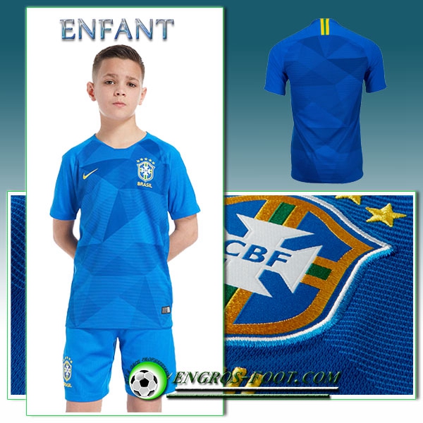 Engros-foot: Jeu Maillot Foot Brésil Enfant Exterieur 2018/2019 Bleu Thailande