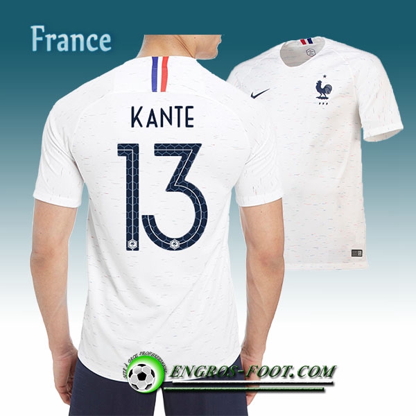 Engros-foot: Jeu Maillot Foot France Kante 13 Exterieur 2018/2019 Blanc Thailande