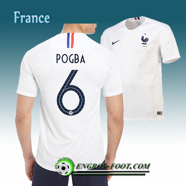 Engros-foot: Jeu Maillot Foot France Pogba 6 Exterieur 2018/2019 Blanc Thailande