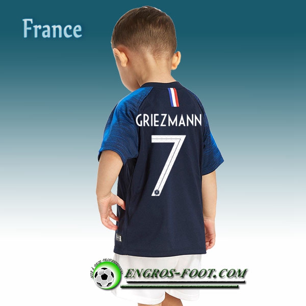 Engros-foot: Jeu Maillot Foot France Enfant Griezmann 7 Domicile 2018/2019 Bleu Thailande