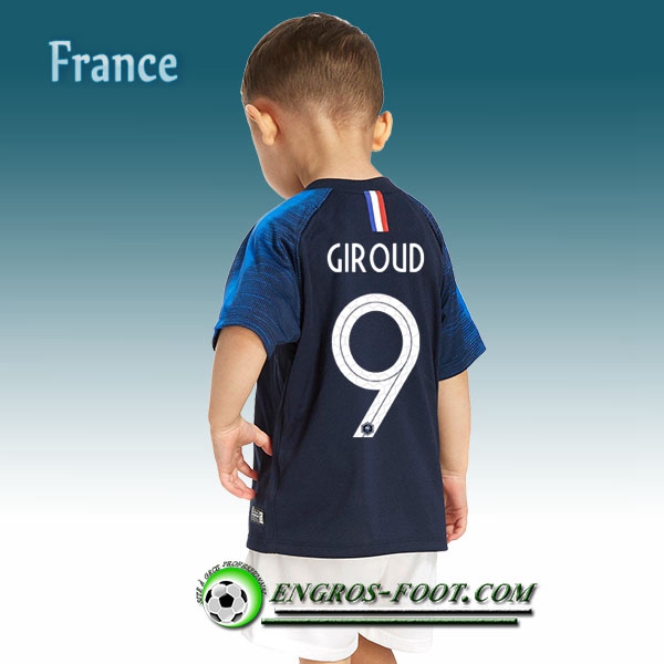 Engros-foot: Jeu Maillot Foot France Enfant Giroud 9 Domicile 2018/2019 Bleu Thailande