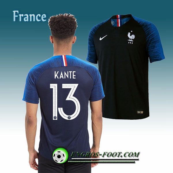 Engros-foot: Jeu Maillot Foot France Kante 13 Domicile 2018/2019 Bleu Thailande