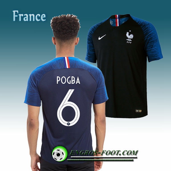 Engros-foot: Jeu Maillot Foot France Pogba 6 Domicile 2018/2019 Bleu Thailande